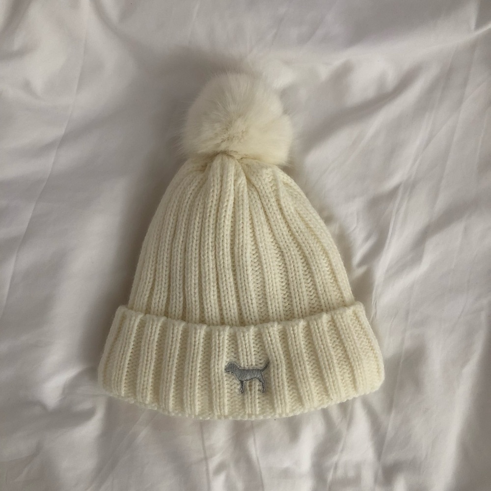 Creamy colored beanie from Pink